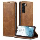 For Samsung Galaxy S22+ 5G Vintage Bark Texture Wallet Leather Phone Case(Khaki) - 1