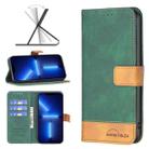 For iPhone 13 Pro Max BF11 Color Matching Skin Feel Leather Phone Case (Green) - 1