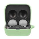 Solid Color Earphone Protective Case with Hook For Sony LinkBuds WF-L900(Matcha Green) - 1