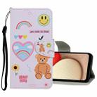 For Samsung Galaxy A02 Colored Drawing Pattern Flip Leather Case(Smiling Bear) - 1