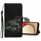 For Samsung Galaxy A03s US Version Colored Drawing Pattern Flip Leather Case(Black Cat) - 1