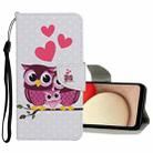 For Samsung Galaxy A03s US Version Colored Drawing Pattern Flip Leather Case(Owl Family) - 1