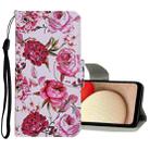 For Samsung Galaxy A03s EU Version Colored Drawing Pattern Flip Leather Case(Peony) - 1