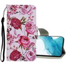 For Samsung Galaxy S22 5G Colored Drawing Pattern Flip Leather Case(Peony) - 1