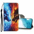 For Samsung Galaxy S22+ 5G Colored Drawing Pattern Flip Leather Case(Flame Wolf) - 1