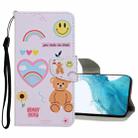 For Samsung Galaxy S22+ 5G Colored Drawing Pattern Flip Leather Case(Smiling Bear) - 1