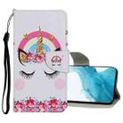 For Samsung Galaxy S22+ 5G Colored Drawing Pattern Flip Leather Case(Crown Unicorn) - 1