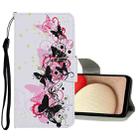 For Samsung Galaxy S22 Ultra 5G Colored Drawing Pattern Flip Leather Case(Four Butterflies) - 1