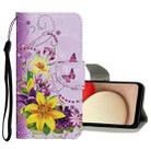 For Samsung Galaxy S22 Ultra 5G Colored Drawing Pattern Flip Leather Case(Yellow Flower Butterfly) - 1