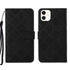 For iPhone 13 Ethnic Style Embossed Pattern Leather Phone Case(Black) - 1