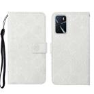 For OPPO A16 Ethnic Style Embossed Pattern Leather Phone Case(White) - 1