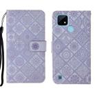 For OPPO Realme C20 / C21 Ethnic Style Embossed Pattern Leather Phone Case(Purple) - 1