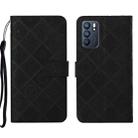 For OPPO Reno6 5G Ethnic Style Embossed Pattern Leather Phone Case(Black) - 1
