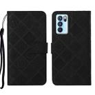 For OPPO Reno6 Pro 5G Ethnic Style Embossed Pattern Leather Phone Case(Black) - 1