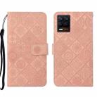 For OPPO Realme 8 4G Ethnic Style Embossed Pattern Leather Phone Case(Pink) - 1