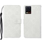 For OPPO Realme 8 4G Ethnic Style Embossed Pattern Leather Phone Case(White) - 1