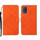 For OPPO Realme 8 5G Ethnic Style Embossed Pattern Leather Phone Case(Orange) - 1