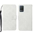 For OPPO Realme 8 5G Ethnic Style Embossed Pattern Leather Phone Case(White) - 1