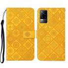 For vivo V21e 4G Ethnic Style Embossed Pattern Leather Phone Case(Yellow) - 1