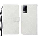 For vivo V21e 4G Ethnic Style Embossed Pattern Leather Phone Case(White) - 1