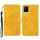 For vivo Y21 Ethnic Style Embossed Pattern Leather Phone Case(Yellow) - 1