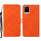 For vivo Y21 Ethnic Style Embossed Pattern Leather Phone Case(Orange) - 1