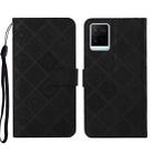 For vivo Y21 Ethnic Style Embossed Pattern Leather Phone Case(Black) - 1