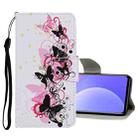 For Xiaomi Redmi K40 Colored Drawing Pattern Flip Leather Case(Four Butterflies) - 1