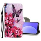 For Xiaomi Mi 10T / 10T Pro 5G Colored Drawing Pattern Flip Leather Case(Red Flower Butterfly) - 1