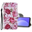 For Xiaomi Mi 10T Lite 5G Colored Drawing Pattern Flip Leather Case(Peony) - 1