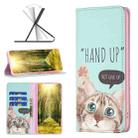 For Nokia G11 / G21 Colored Drawing Pattern Invisible Magnetic Leather Phone Case(Cat) - 1