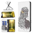 For Nokia G11 / G21 Colored Drawing Pattern Invisible Magnetic Leather Phone Case(Girl) - 1