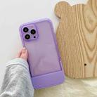 TPU + PC Stool Holder Phone Case For iPhone 13 Pro Max(Purple) - 1