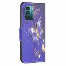 For Nokia G11 / G21 Colored Drawing Pattern Horizontal Flip Leather Phone Case(Purple Butterfly) - 3