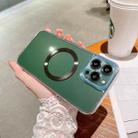 For iPhone 13 Pro Max HD Glass CD MagSafe Magnetic Phone Case (Green Circle) - 1