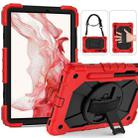 For Samsung Galaxy Tab S8 / Tab S7 Contrast Color Robot Silicone + PC Tablet Case(Red+Black) - 1