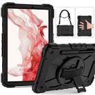 For Samsung Galaxy Tab S8 / Tab S7 Contrast Color Robot Silicone + PC Tablet Case(Black) - 1