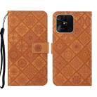 For Xiaomi Redmi 10C Ethnic Style Embossed Pattern Leather Phone Case(Brown) - 1