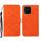 For Xiaomi Redmi 10C Ethnic Style Embossed Pattern Leather Phone Case(Orange) - 1