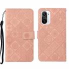 For Xiaomi Redmi K40 Ethnic Style Embossed Pattern Leather Phone Case(Pink) - 1