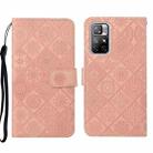 For Xiaomi Redmi Note 11 Ethnic Style Embossed Pattern Leather Phone Case(Pink) - 1