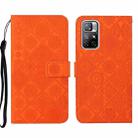 For Xiaomi Redmi Note 11 Ethnic Style Embossed Pattern Leather Phone Case(Orange) - 1