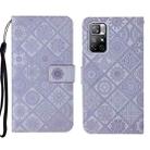 For Xiaomi Redmi Note 11 Ethnic Style Embossed Pattern Leather Phone Case(Purple) - 1