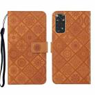 For Xiaomi Redmi Note 11 4G Global Ethnic Style Embossed Pattern Leather Phone Case(Brown) - 1