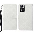 For Xiaomi Redmi Note 11 Pro Ethnic Style Embossed Pattern Leather Phone Case(White) - 1