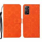 For Xiaomi Redmi Note 11 Pro Global Ethnic Style Embossed Pattern Leather Phone Case(Orange) - 1