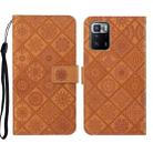 For Xiaomi Redmi Note 10 Pro 5G Ethnic Style Embossed Pattern Leather Phone Case(Brown) - 1