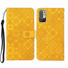 For Xiaomi Redmi Note 10 5G Ethnic Style Embossed Pattern Leather Phone Case(Yellow) - 1