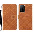 For Xiaomi Mi 11T Ethnic Style Embossed Pattern Leather Phone Case(Brown) - 1