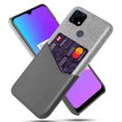 For OPPO Realme C25 Cloth Texture PC + PU Leather Back Cover Case with Card Slot(Grey) - 1